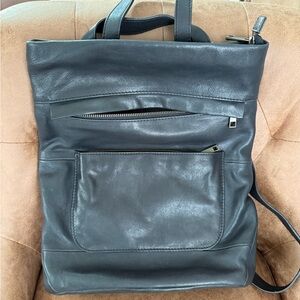 Stylish Black Leather backpack or crossbody